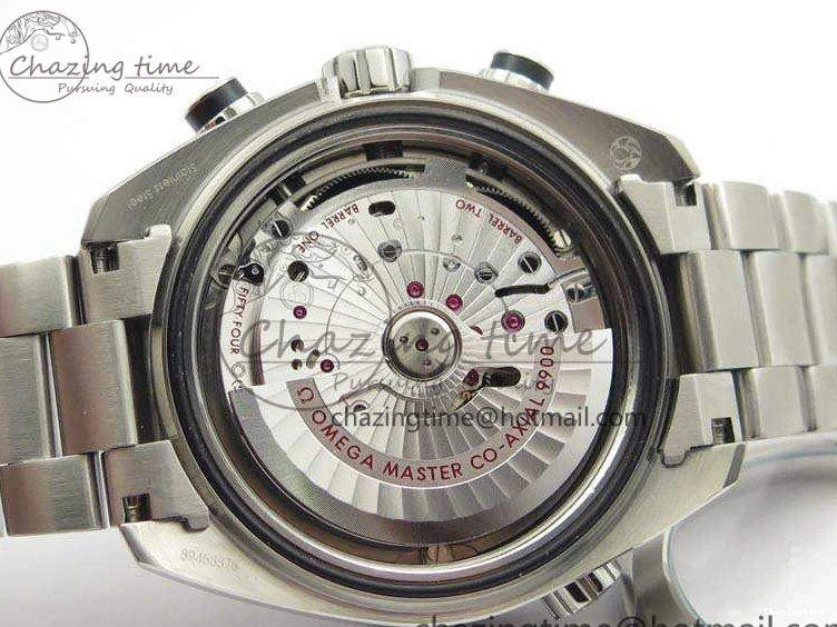 0513 Planet Ocean Master Chrono SS OM 1:1 Best Edition Black Dial On SS Bracelet A9900 V Fashionable 8113